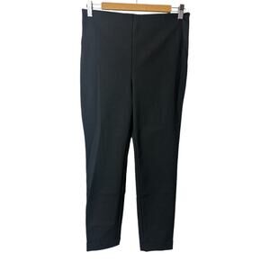 MNG By Mango Black Capri Cuff Hem Dress Pants Women's Size 6 NWT